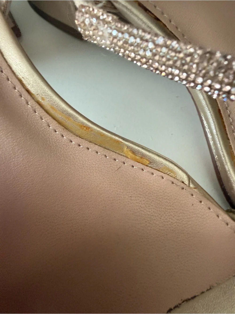 Girl’s Metallic Strappy Sandals with Beaded Accent - rose Gold/gold
